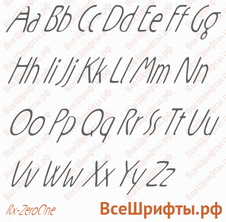 Шрифт Rx-ZeroOne с латинскими буквами