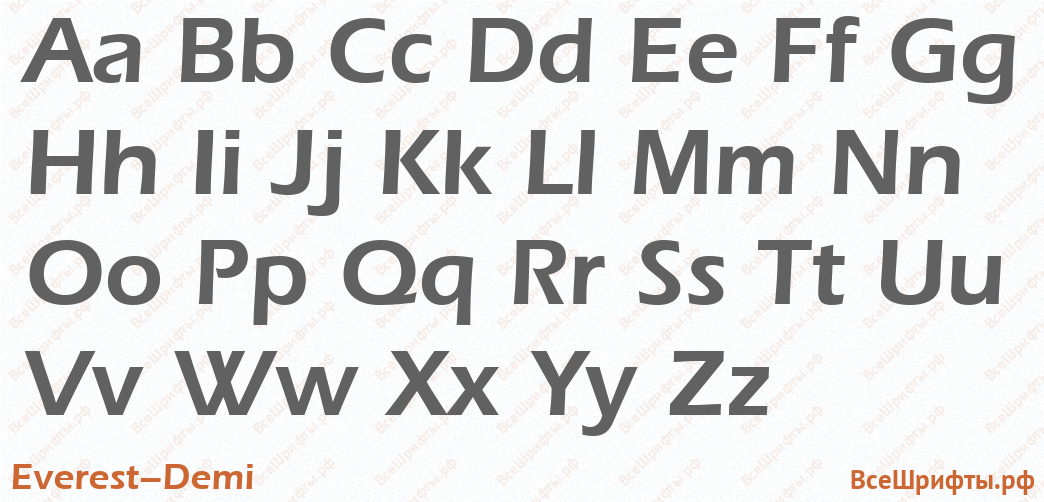 Шрифт Everest-Demi с латинскими буквами