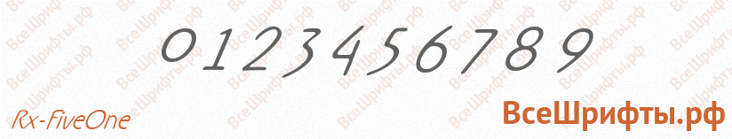 Шрифт Rx-FiveOne с цифрами