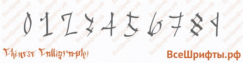 Шрифт Chinese Calligraphy с цифрами
