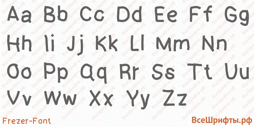 Шрифт Frezer-Font с латинскими буквами