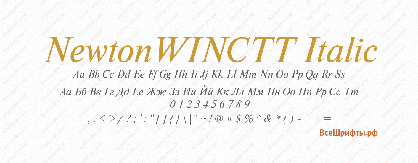 Шрифт NewtonWINCTT Italic
