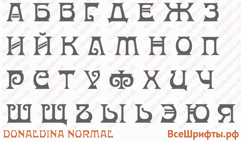 Шрифт Donaldina Normal с русскими буквами