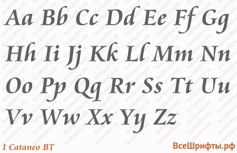 Шрифт 1 Cataneo BT с латинскими буквами