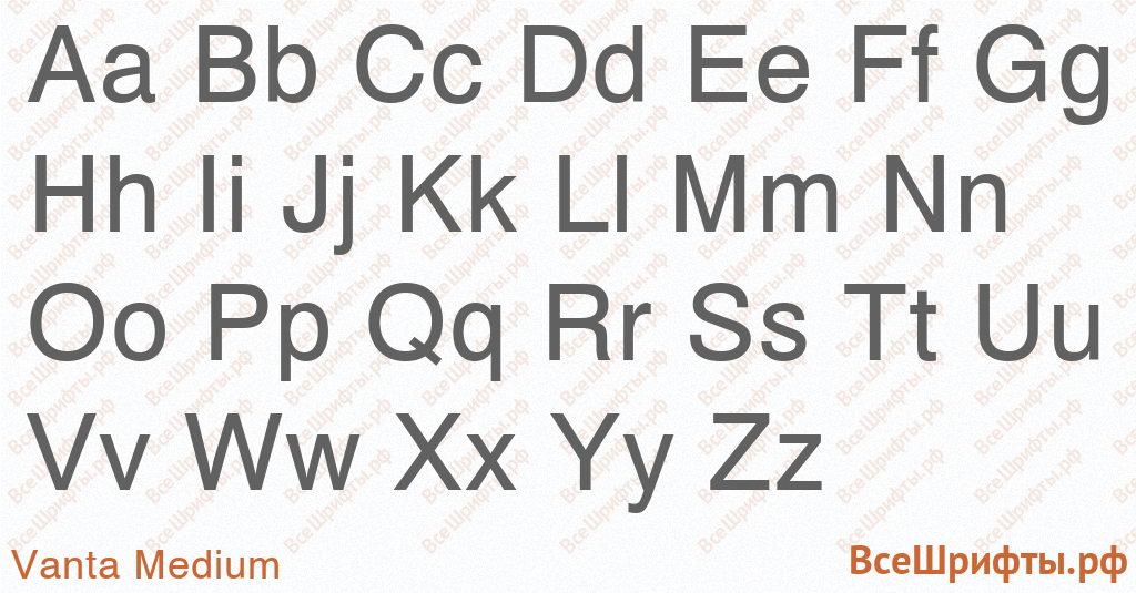 Шрифт Vanta Medium с латинскими буквами