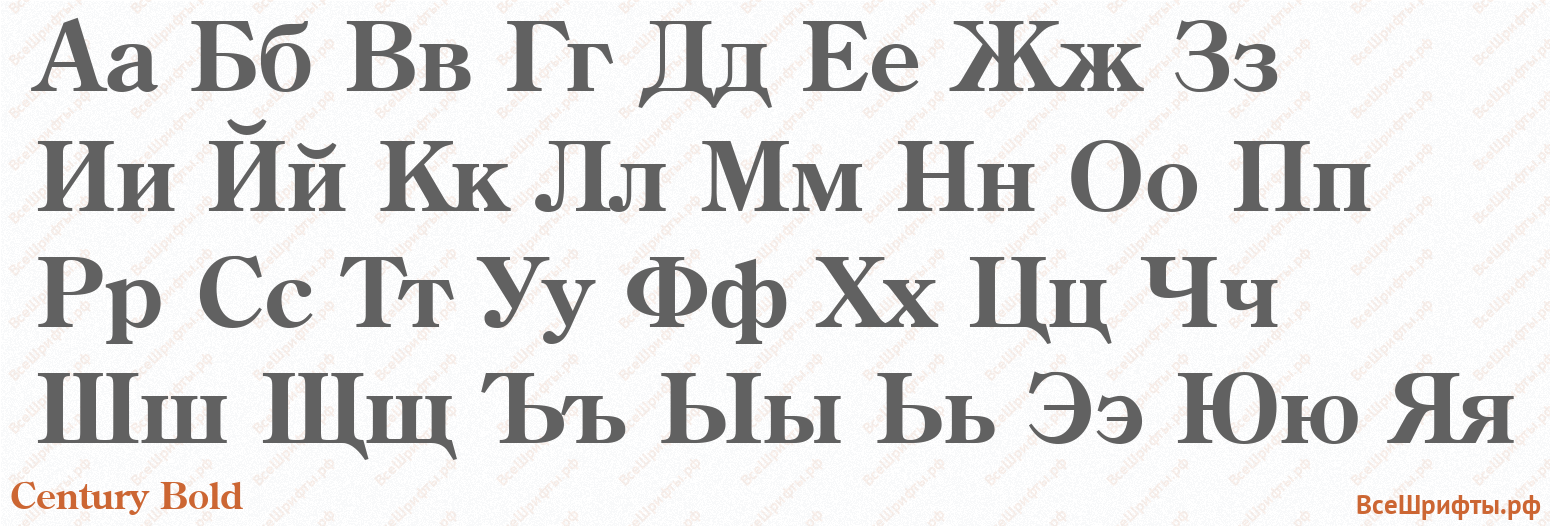 Шрифт Century Bold с русскими буквами
