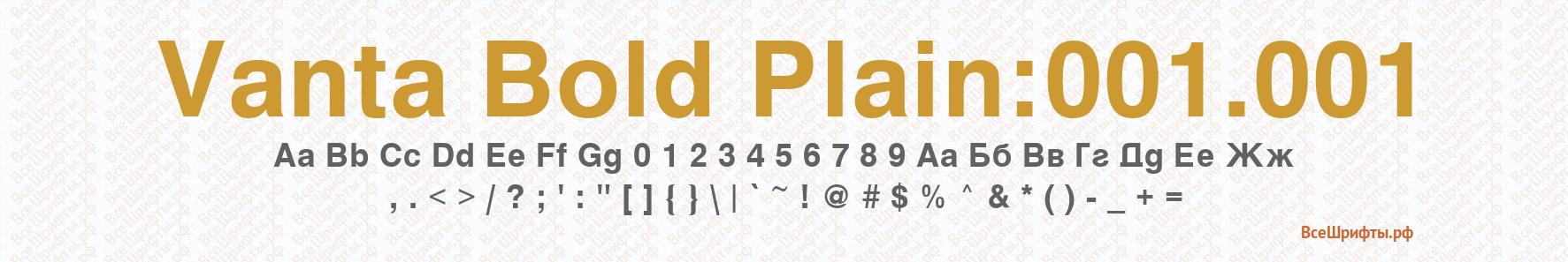 Шрифт Vanta Bold Plain:001.001