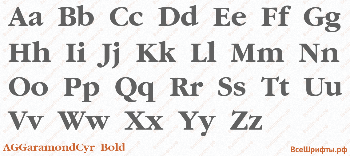 Шрифт AGGaramondCyr Bold с латинскими буквами