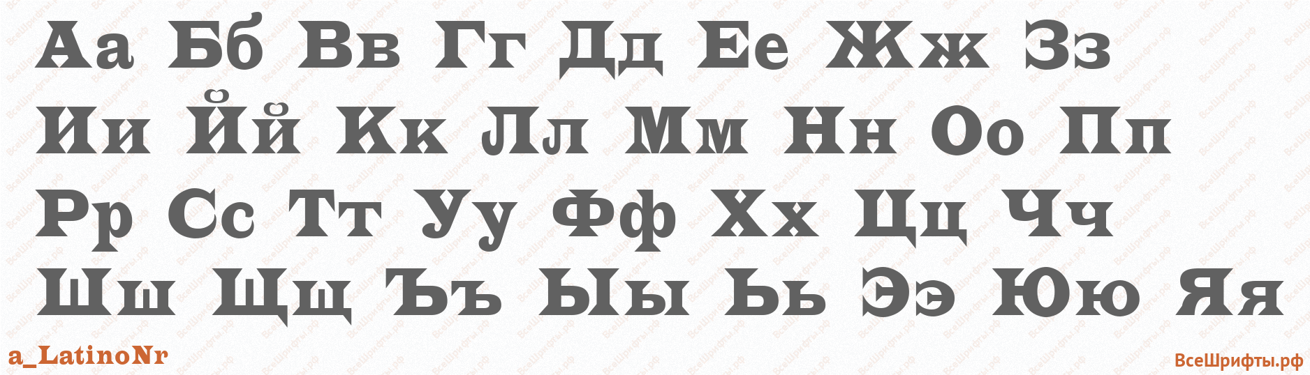 Шрифт a_LatinoNr с русскими буквами