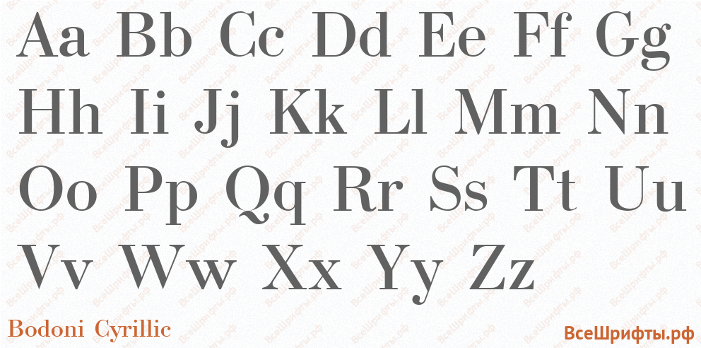 Шрифт Bodoni Cyrillic с латинскими буквами