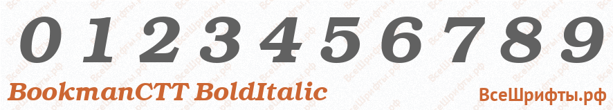 Шрифт BookmanCTT BoldItalic с цифрами