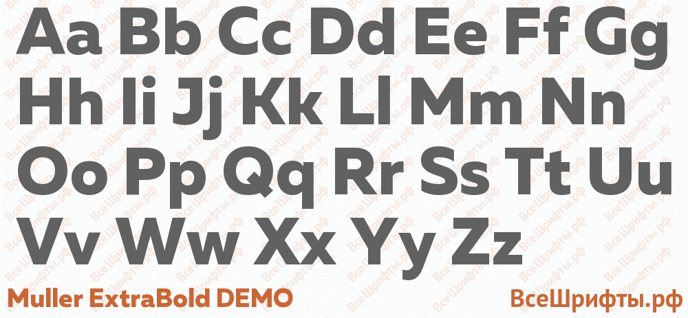 Шрифт Muller ExtraBold DEMO с латинскими буквами