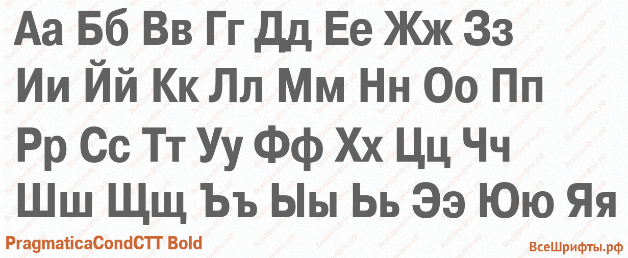 Шрифт PragmaticaCondCTT Bold с русскими буквами