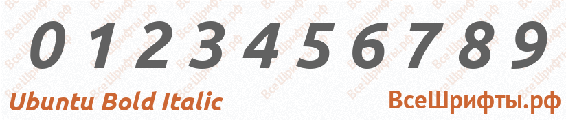 Шрифт Ubuntu Bold Italic с цифрами