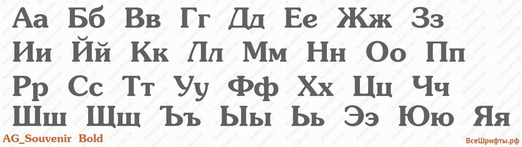 Шрифт AG_Souvenir Bold с русскими буквами