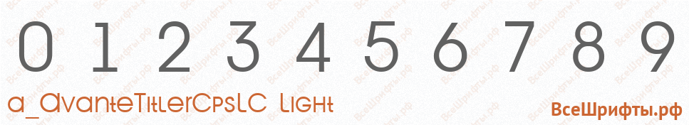 Шрифт a_AvanteTitlerCpsLC Light с цифрами