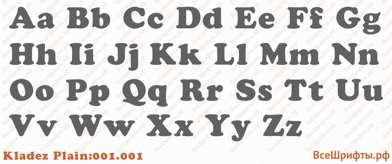 Шрифт Kladez Plain:001.001 с латинскими буквами