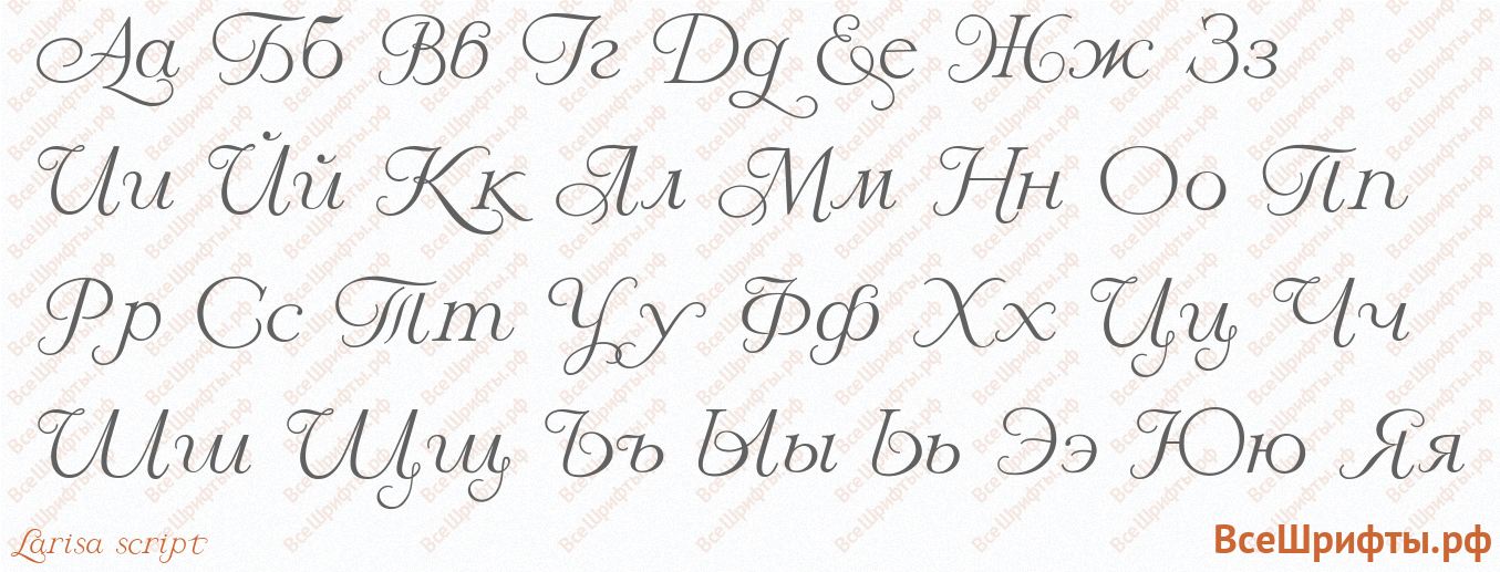 Шрифт Larisa script с русскими буквами