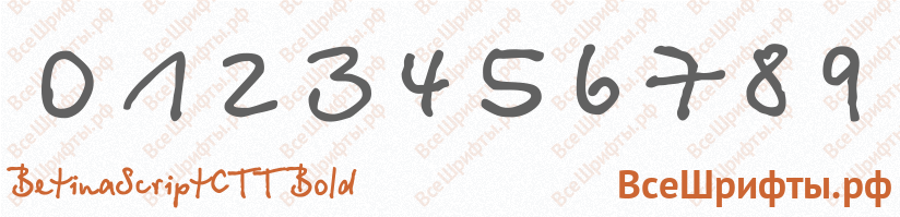 Шрифт BetinaScriptCTT Bold с цифрами