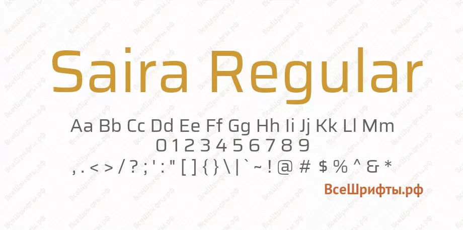Шрифт Saira Regular