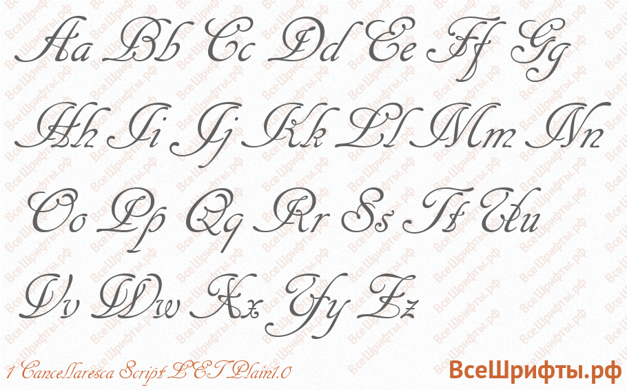 Шрифт 1 Cancellaresca Script LET Plain1.0 с латинскими буквами