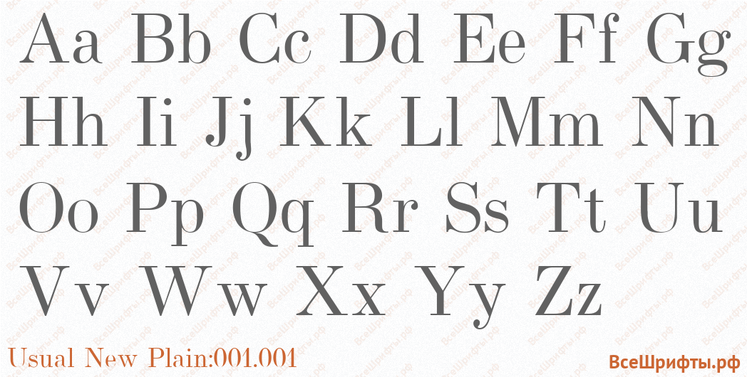 Шрифт Usual New Plain:001.001 с латинскими буквами
