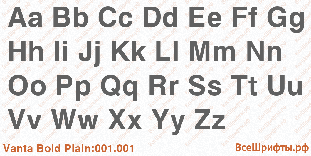Шрифт Vanta Bold Plain:001.001 с латинскими буквами