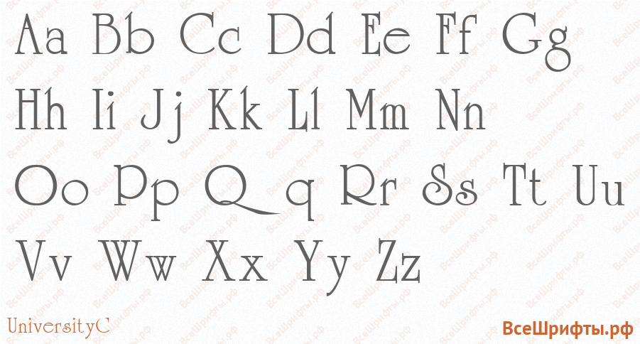 Шрифт UniversityC с латинскими буквами