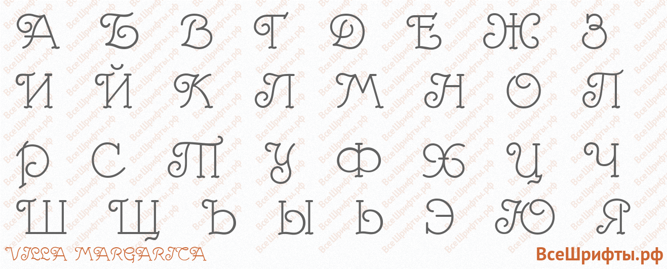 Шрифт Villa Margarita с русскими буквами