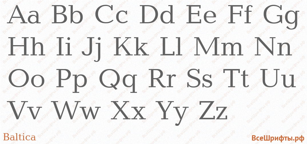 Шрифт Baltica с латинскими буквами