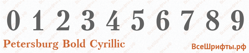 Шрифт Petersburg Bold Cyrillic с цифрами