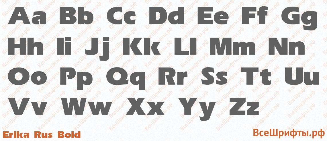 Шрифт Erika Rus Bold с латинскими буквами