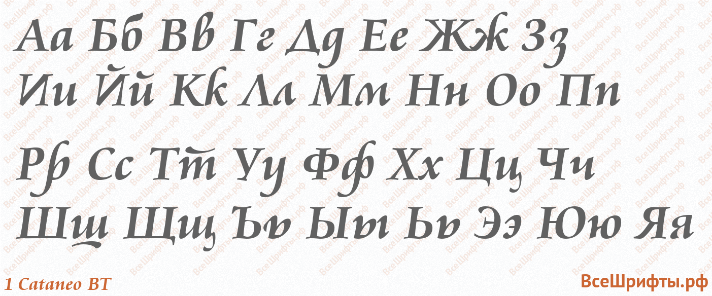 Шрифт 1 Cataneo BT с русскими буквами