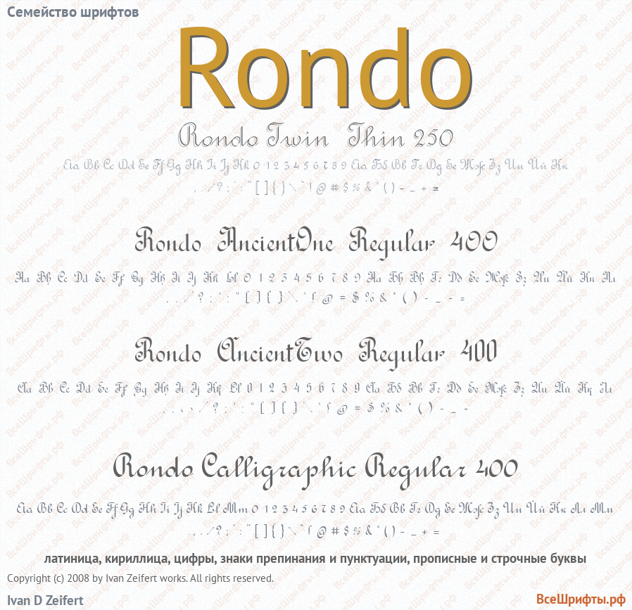 Семейство шрифтов Rondo