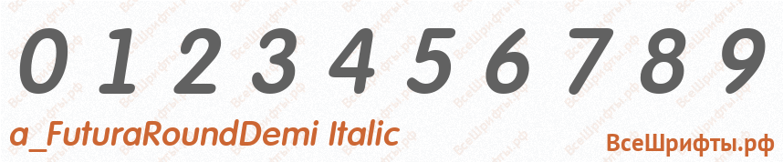 Шрифт a_FuturaRoundDemi Italic с цифрами