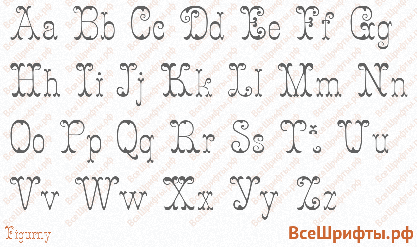 Шрифт Figurny с латинскими буквами