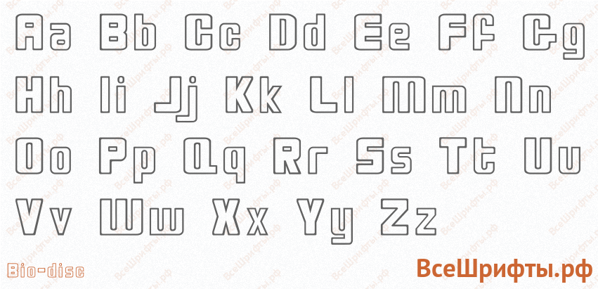 Шрифт Bio-disc с латинскими буквами