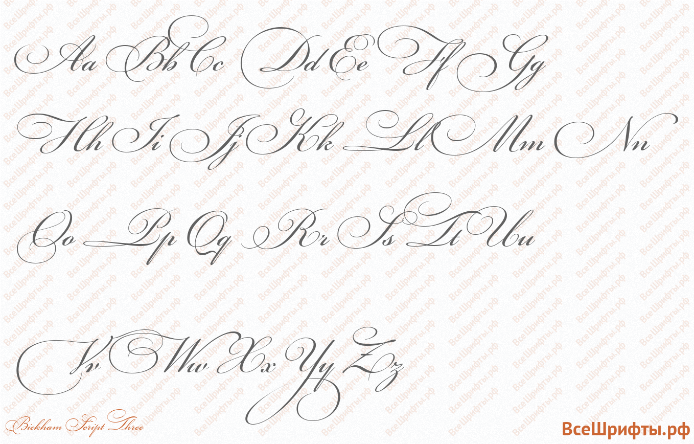 Шрифт Bickham Script Three с латинскими буквами