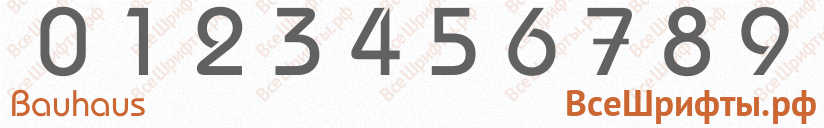 Шрифт Bauhaus с цифрами