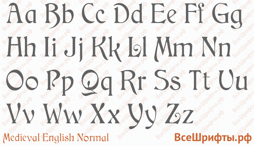 Шрифт Medieval English Normal с латинскими буквами