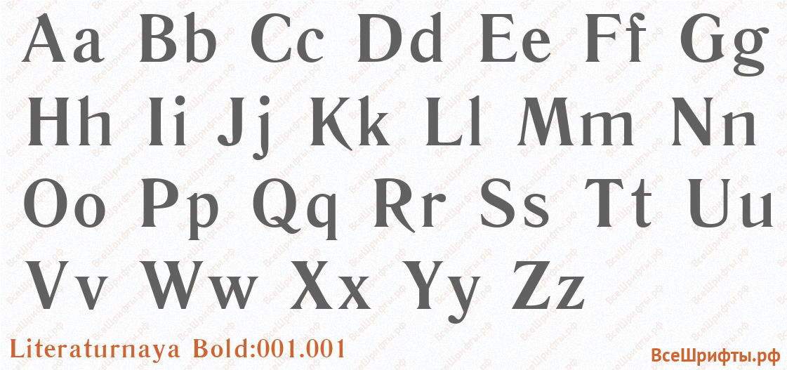 Шрифт Literaturnaya Bold:001.001 с латинскими буквами