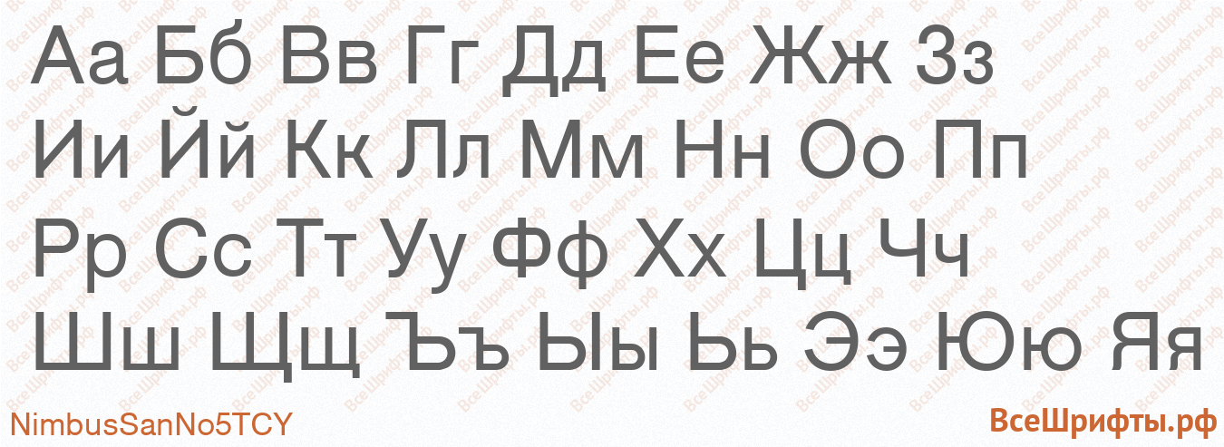 Шрифт NimbusSanNo5TCY с русскими буквами