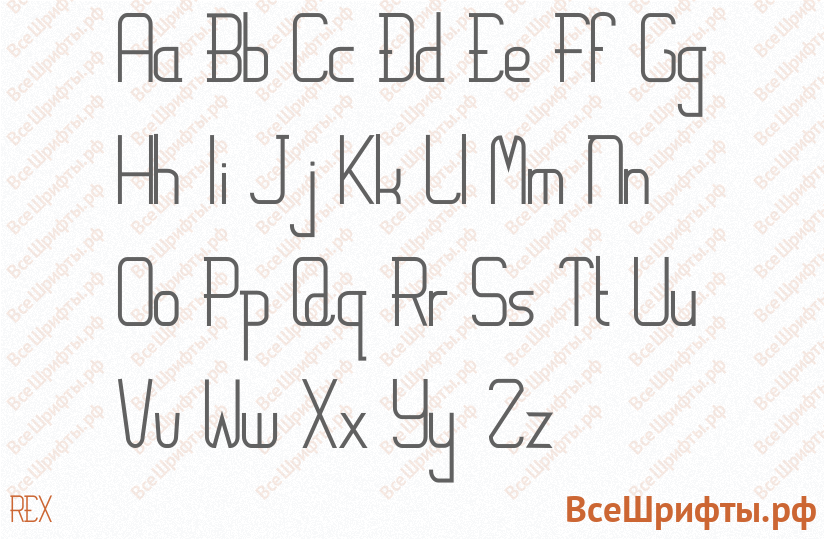 Шрифт REX с латинскими буквами