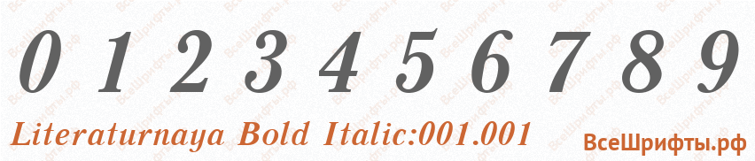 Шрифт Literaturnaya Bold Italic:001.001 с цифрами