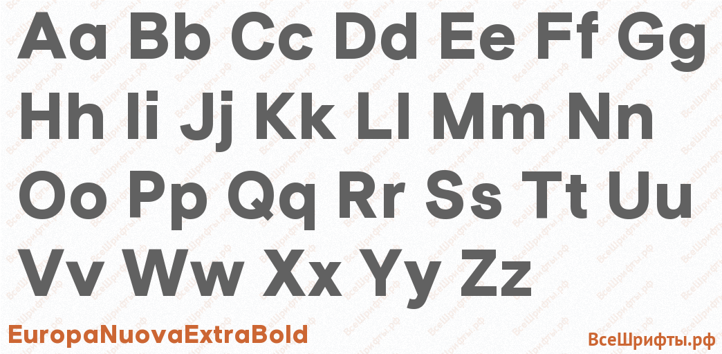 Шрифт EuropaNuovaExtraBold с латинскими буквами