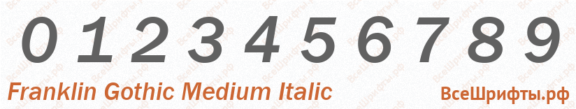 Шрифт Franklin Gothic Medium Italic с цифрами