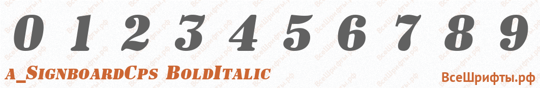 Шрифт a_SignboardCps BoldItalic с цифрами